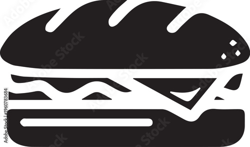 Submarine sandwich icon showing long baguette bun with various fillings representing healthy deli lunch option