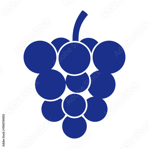 Vector of a vibrant blue cluster of grapes
