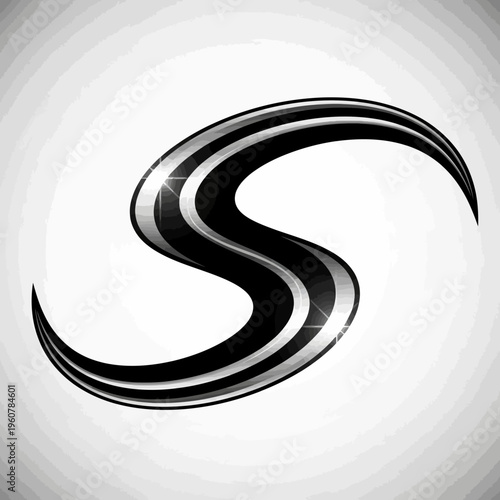 A sleek, curved swoosh with a double bend flows boldly in a graphic design.