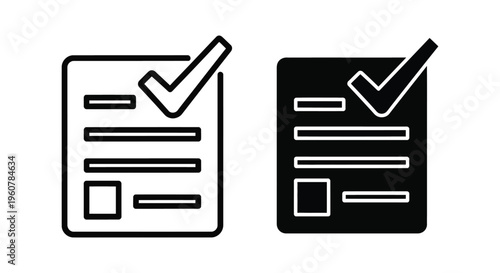Set of document icons with check mark sign, vector illustration