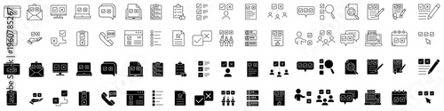 Survey icon vector set. Poll Illustration sign collection. Questionnaire symbol. Feedback logo. 