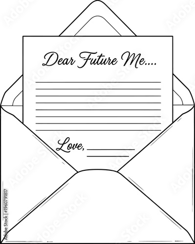 A letter to future self in an envelope