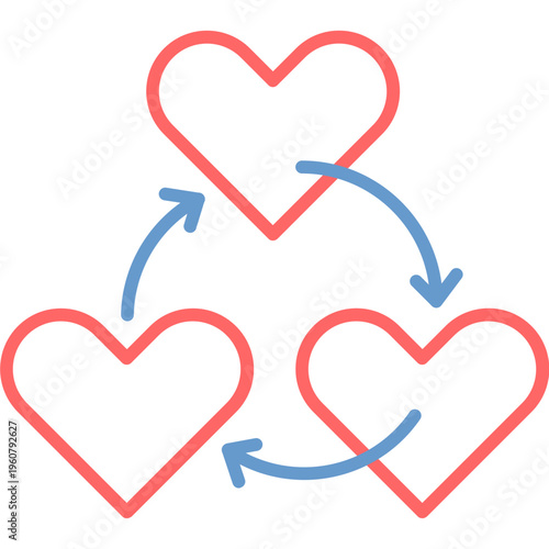 Love Triangle Vector Icon