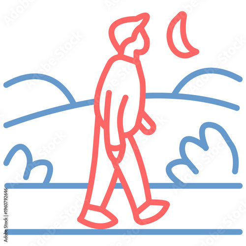 Moonlit Walk Vector Icon