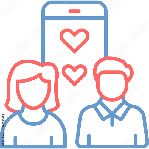 Online Dating Vector Icon