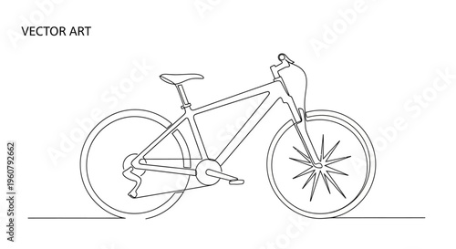 Minimalist Bicycle Line Art Vector Illustration