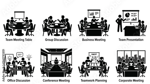 Vector Professional Meeting and Presentation Icons Collection