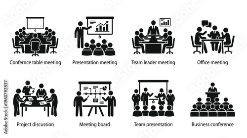 Vector Professional Meeting and Presentation Icons Collection