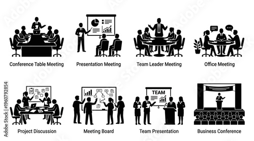 Vector Professional Meeting and Presentation Icons Collection
