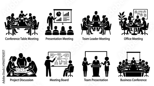 Vector Professional Meeting and Presentation Icons Collection