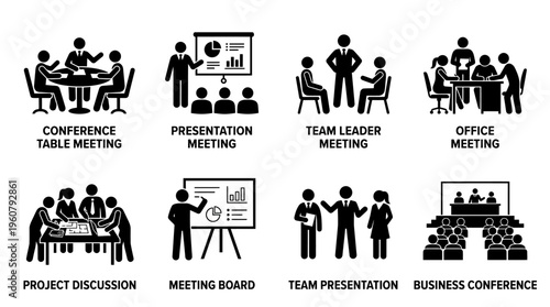 Vector Professional Meeting and Presentation Icons Collection