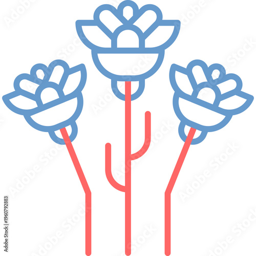 Virtual Flowers Vector Icon