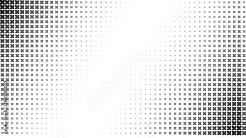 Canvastavla Black floral halftone pattern concentrated in the upper right corner, Diagonal f