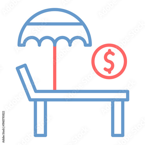 Paid Vacation Vector Icon