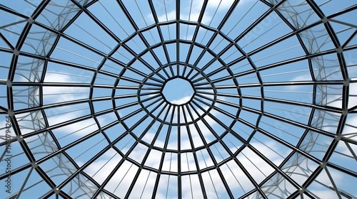 Geometric Glass Ceiling with Circular Skylight