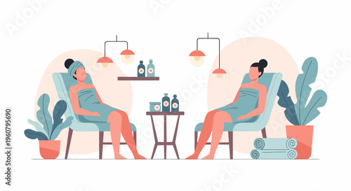 Women Relaxing Spa Treatment Wellness Center.
