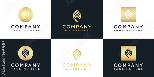Collection of company logo design templates.
