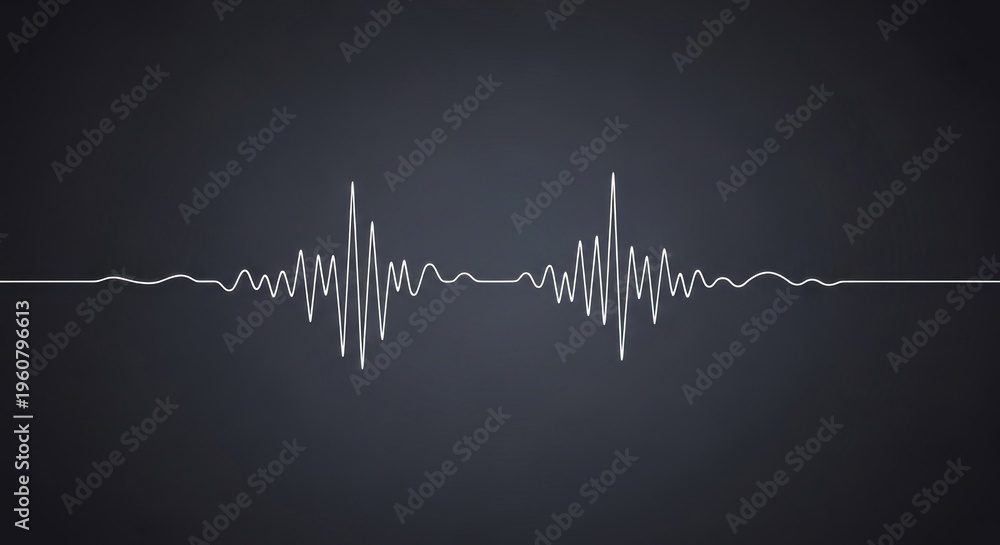 Obraz premium Abstract White Sound Waveform on Dark Gray Background