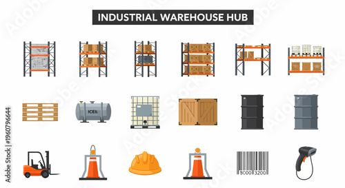 Industrial warehouse storage and equipment.