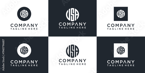 Collection of company logo designs.