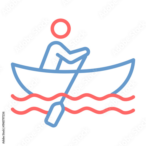 Rowing Boat Vector Icon
