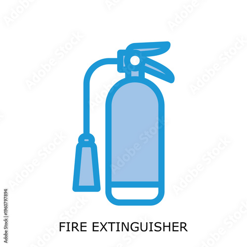Health Safety Environment(Hse) Bluetone Fireextinguisher Icon for Workplace Safety and Industrial Environment