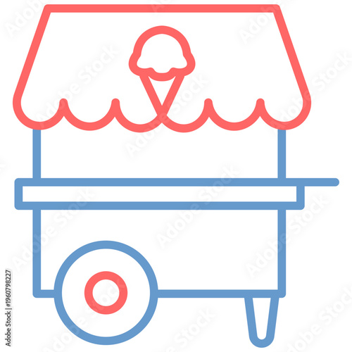 Ice Cream Stall Vector Icon