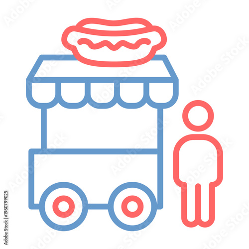 Hot Dog Stall Vector Icon