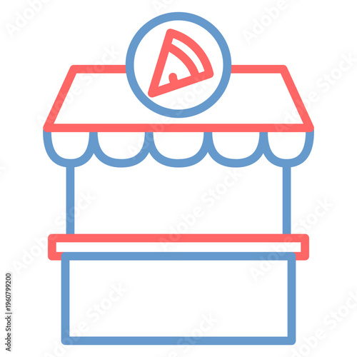 Pizza Stall Vector Icon