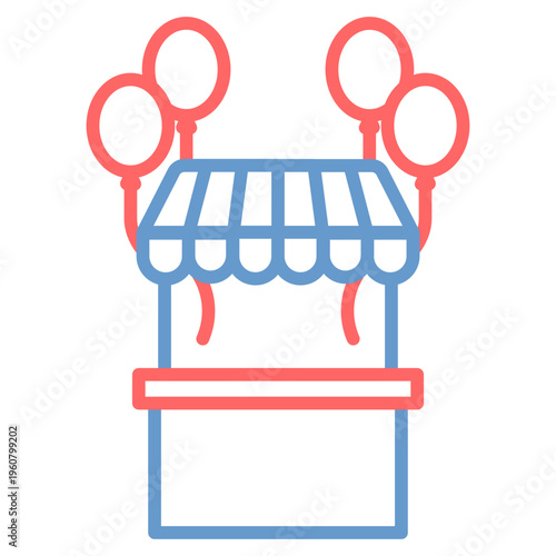 Balloon Stall Vector Icon