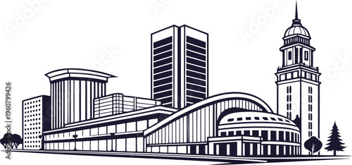 San Jose Skyline Silhouette Vector – Silicon Valley Cityscape Art