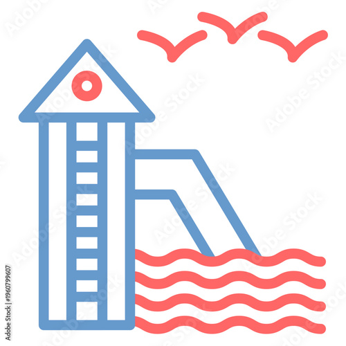 Water Slide Vector Icon