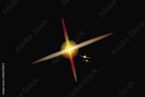 Light effect photography capturing stunning starlight with lens flares and glare