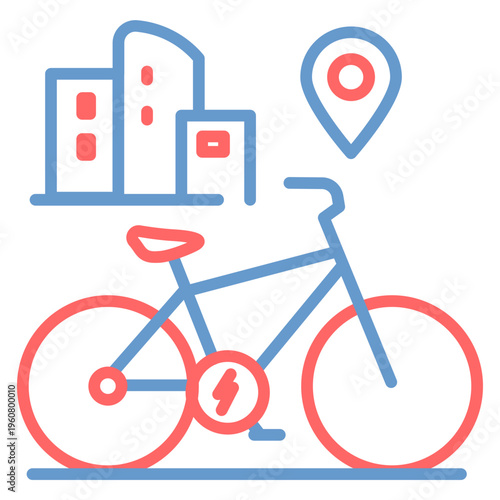 Electric Bike City Tours Vector Icon