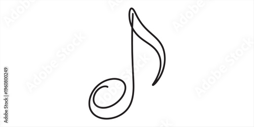 Simple black eighth note musical symbol on white background
