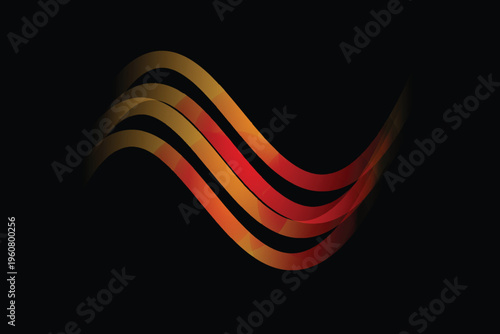 Vibrant light effect gradient waves in dark background