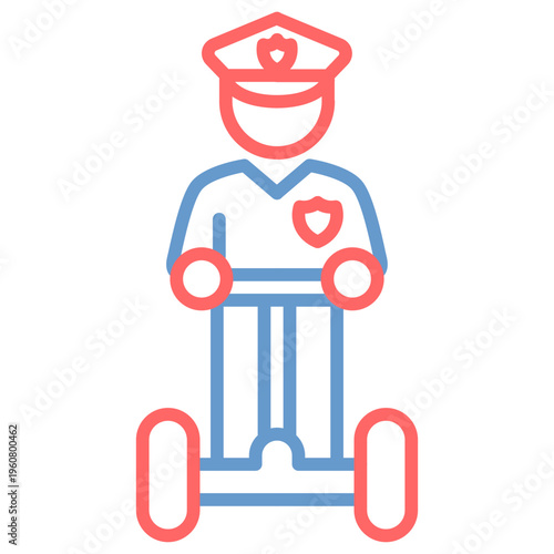 Police Officer On Self Balancing Transporter Vector Icon
