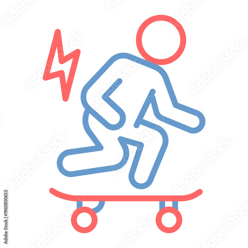 Skateboard Injury Vector Icon