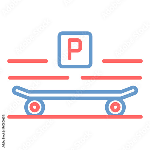 Skateboard Parking Hub Vector Icon
