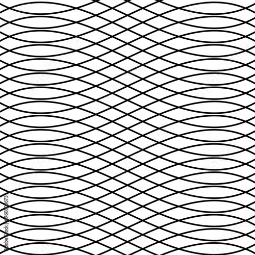 Black intersecting wavy lines pattern background
