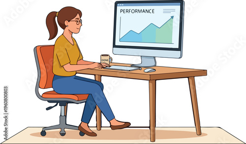 Male employee attending virtual meeting on computer