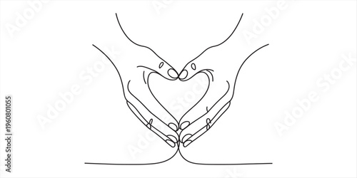 Hands forming a heart shape, love and care gesture