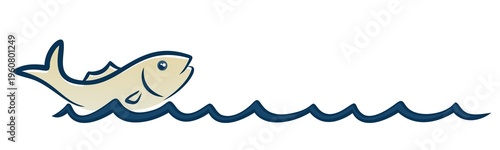 A symbol of fish with wave.
