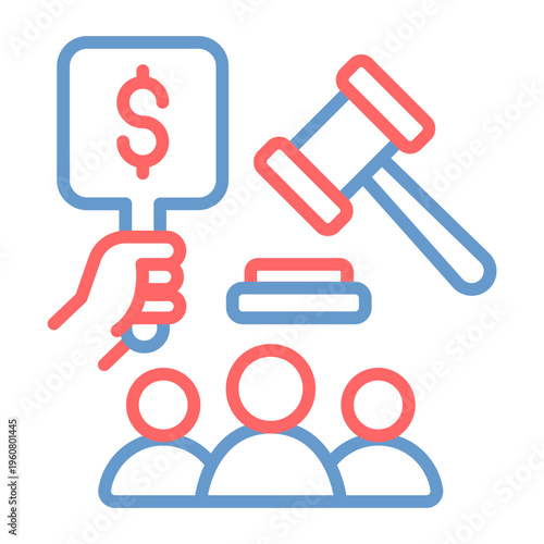 Maximum Bid Auction Vector Icon
