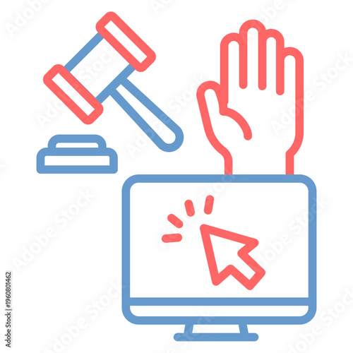 Online Bidding Vector Icon