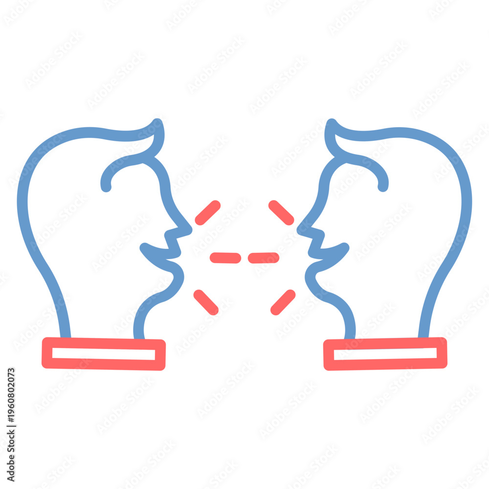 Obraz premium Face to Face Contact Vector Icon