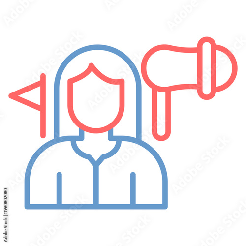 Tour Guide Female Vector Icon