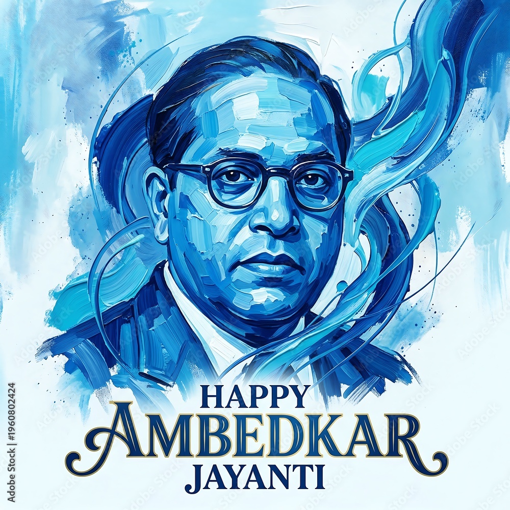 Naklejka premium Portrait of dr br ambedkar on ambedkar jayanti indian social reformer and architect of indian constitution