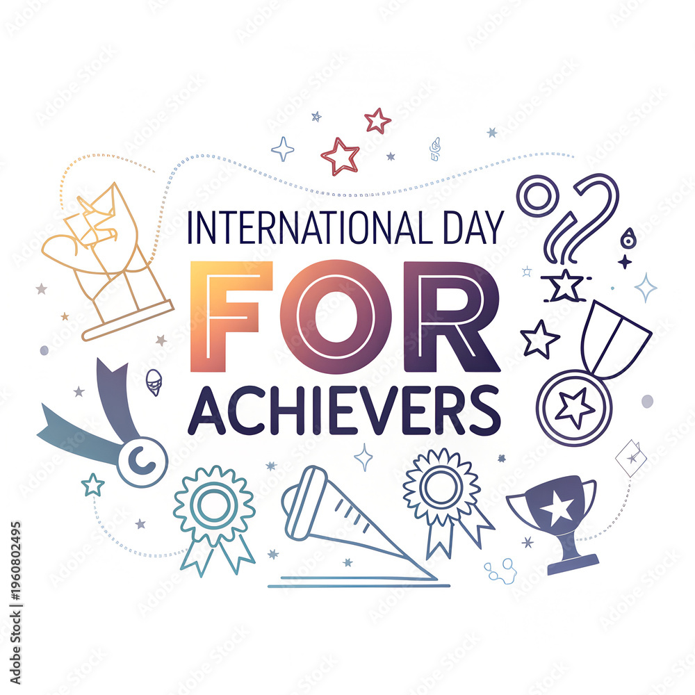 Fototapeta premium International day for achievers, achievement celebration concept design.