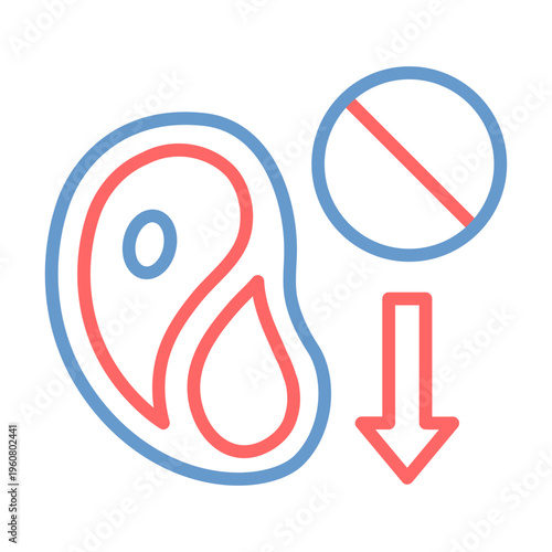 Reduced Meat Consumption Vector Icon